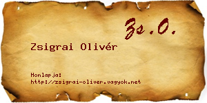 Zsigrai Olivér névjegykártya